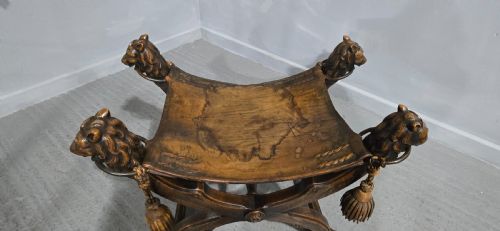 SUPERB WALNUT X FRAMED STOOL - ADDITIONAL PHOTO 12