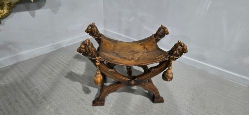 SUPERB WALNUT X FRAMED STOOL - ADDITIONAL PHOTO 14