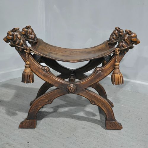 SUPERB WALNUT X FRAMED STOOL - ADDITIONAL PHOTO 1