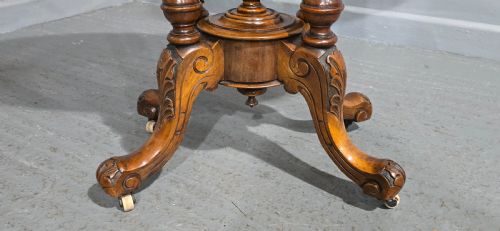 FINE VICTORIAN BURR WALNUT INLAID CENTRE TABLE - ADDITIONAL PHOTO 2