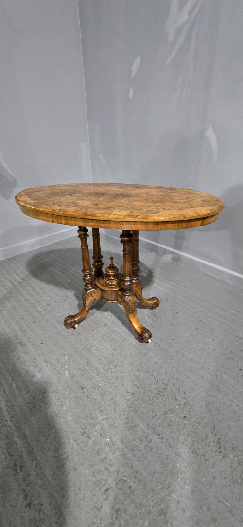 FINE VICTORIAN BURR WALNUT INLAID CENTRE TABLE - ADDITIONAL PHOTO 10