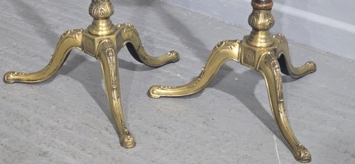 PAIR MAHOGANY AND BRASS TORCHERE STANDS - ADDITIONAL PHOTO 4