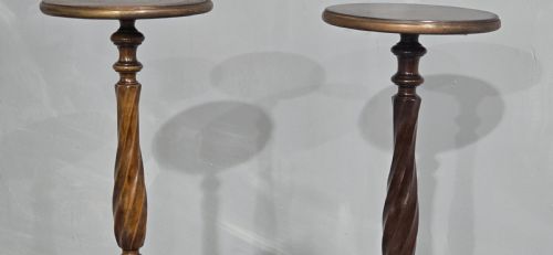 PAIR MAHOGANY AND BRASS TORCHERE STANDS - ADDITIONAL PHOTO 6