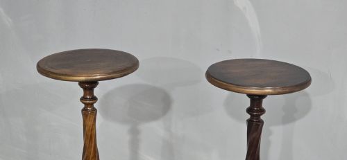 PAIR MAHOGANY AND BRASS TORCHERE STANDS - ADDITIONAL PHOTO 7