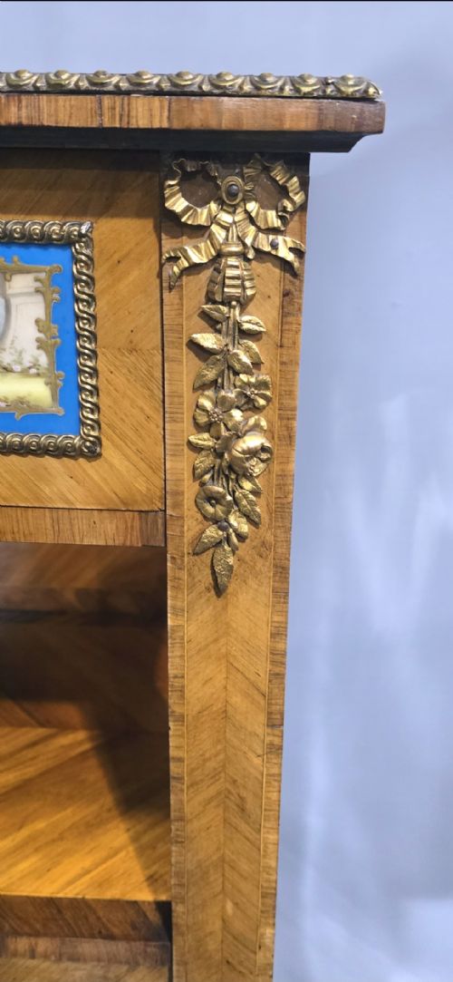 SUPERB SATINWOOD AND SEVRES PLAQUE CABINET OF SMALL PROPORTIONS - ADDITIONAL PHOTO 8