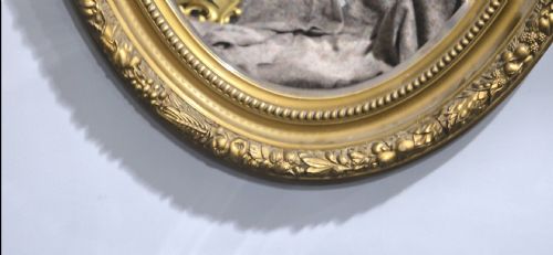 SUPER VICTORIAN GILT OVAL MIRROR - ADDITIONAL PHOTO 2