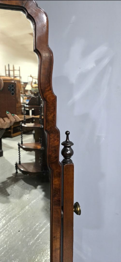 SUPER BURR WALNUT CHEVAL MIRROR - ADDITIONAL PHOTO 5