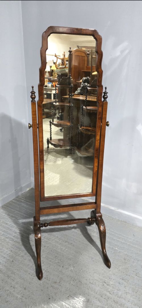 SUPER BURR WALNUT CHEVAL MIRROR - ADDITIONAL PHOTO 7