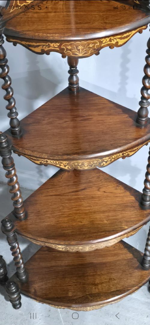 OUTSTANDING PAIR VICTORIAN CORNER STANDS - ADDITIONAL PHOTO 3