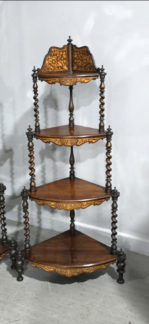 OUTSTANDING PAIR VICTORIAN CORNER STANDS - ADDITIONAL PHOTO 8