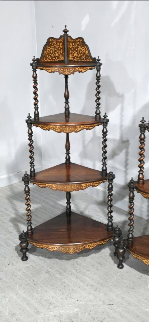 OUTSTANDING PAIR VICTORIAN CORNER STANDS - ADDITIONAL PHOTO 9