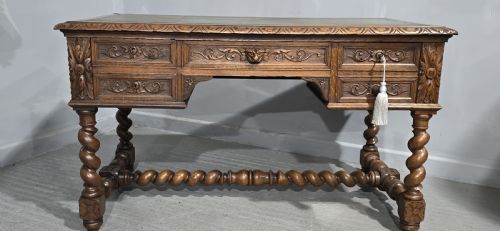 SUPER CARVED OAK DESK - ADDITIONAL PHOTO 2