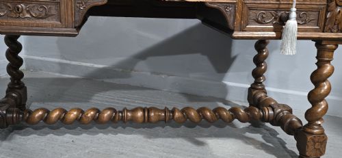 SUPER CARVED OAK DESK - ADDITIONAL PHOTO 5