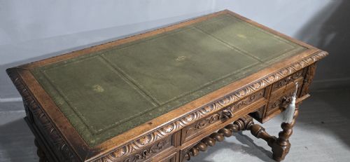 SUPER CARVED OAK DESK - ADDITIONAL PHOTO 8