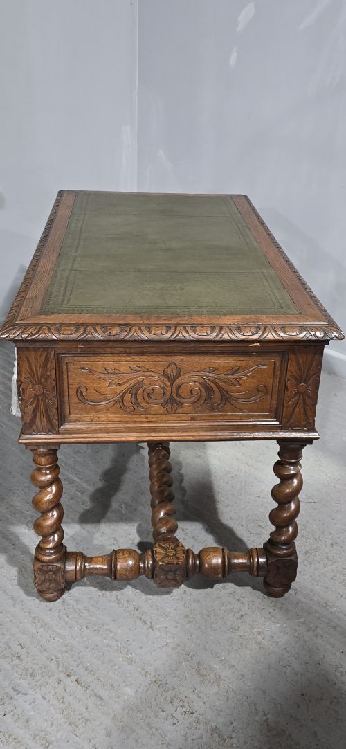 SUPER CARVED OAK DESK - ADDITIONAL PHOTO 11