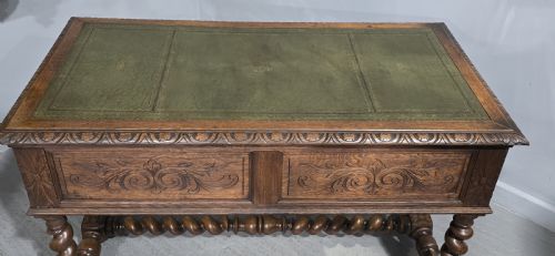 SUPER CARVED OAK DESK - ADDITIONAL PHOTO 13