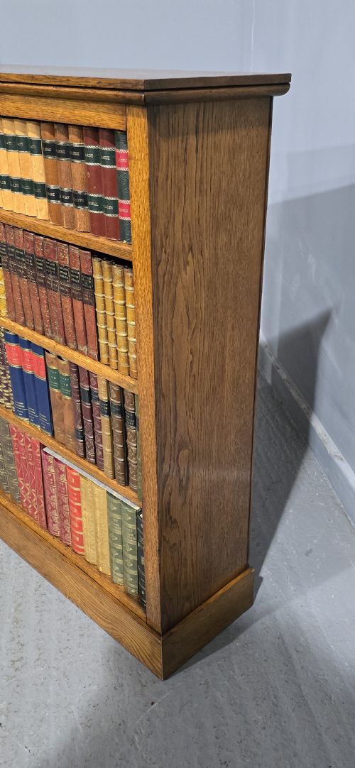 fig 1. Golden Oak Open Adjustable Library Bookcase