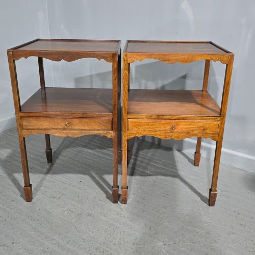 fig 1. Good Pair Georgian Mahogany Night Lamp Tables