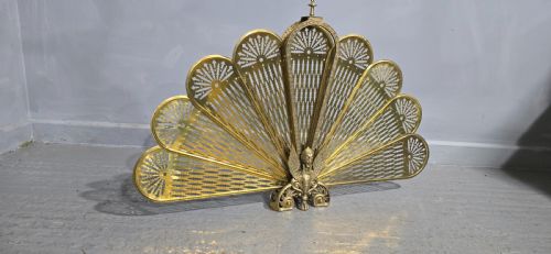BRASS PEACOCK FIRE SCREEN - ADDITIONAL PHOTO 4