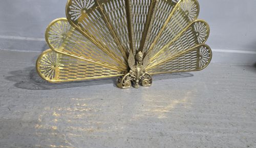BRASS PEACOCK FIRE SCREEN - ADDITIONAL PHOTO 5