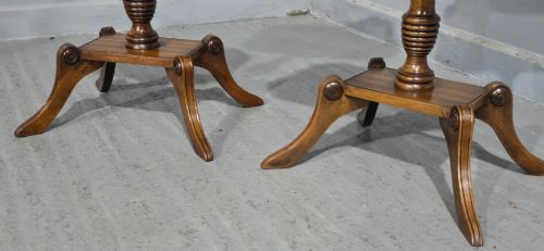 PAIR ENGLISH WALNUT INLAID WINE TABLES - ADDITIONAL PHOTO 5