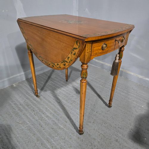 TOP QUALITY PAINTED SATINWOOD PEMBROKE TABLE - ADDITIONAL PHOTO 1