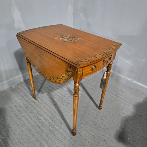 TOP QUALITY PAINTED SATINWOOD PEMBROKE TABLE - ADDITIONAL PHOTO 2