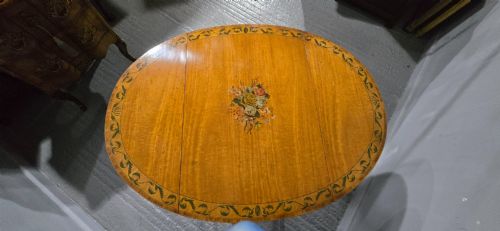 TOP QUALITY PAINTED SATINWOOD PEMBROKE TABLE - ADDITIONAL PHOTO 4