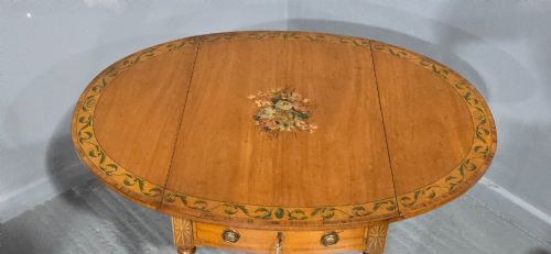 TOP QUALITY PAINTED SATINWOOD PEMBROKE TABLE - ADDITIONAL PHOTO 5