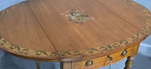 TOP QUALITY PAINTED SATINWOOD PEMBROKE TABLE - ADDITIONAL PHOTO 10