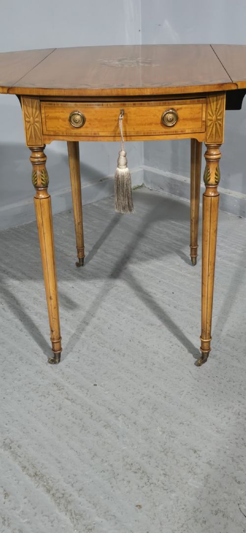 TOP QUALITY PAINTED SATINWOOD PEMBROKE TABLE - ADDITIONAL PHOTO 6