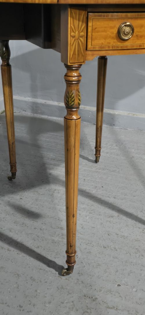 TOP QUALITY PAINTED SATINWOOD PEMBROKE TABLE - ADDITIONAL PHOTO 7