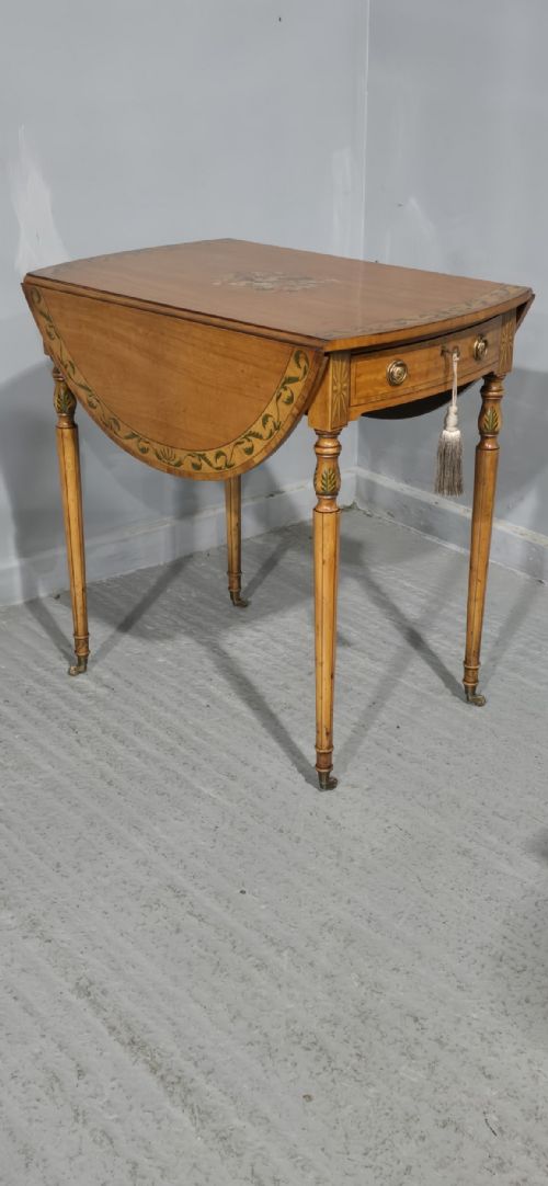 TOP QUALITY PAINTED SATINWOOD PEMBROKE TABLE - ADDITIONAL PHOTO 13