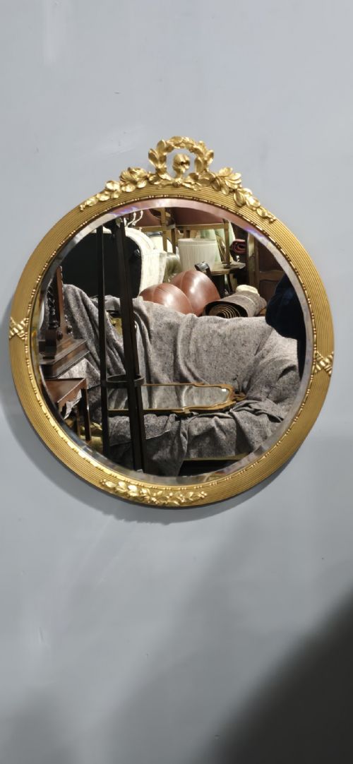 FINE EDWARDIAN ROUND GILT MIRROR - ADDITIONAL PHOTO 2