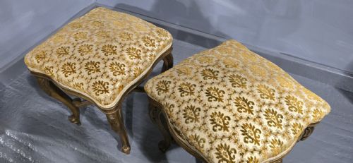 PAIR FRENCH GILT STOOLS - ADDITIONAL PHOTO 1