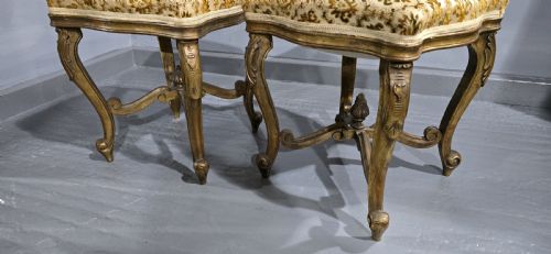 PAIR FRENCH GILT STOOLS - ADDITIONAL PHOTO 2