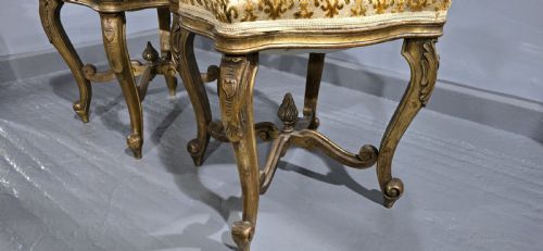 PAIR FRENCH GILT STOOLS - ADDITIONAL PHOTO 4