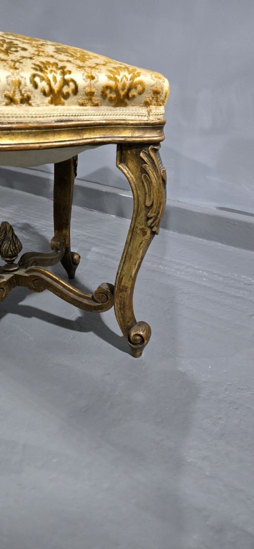 PAIR FRENCH GILT STOOLS - ADDITIONAL PHOTO 5