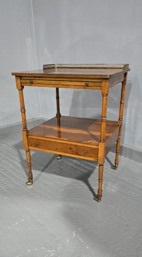 YEW WOOD LAMP TABLE - ADDITIONAL PHOTO 1