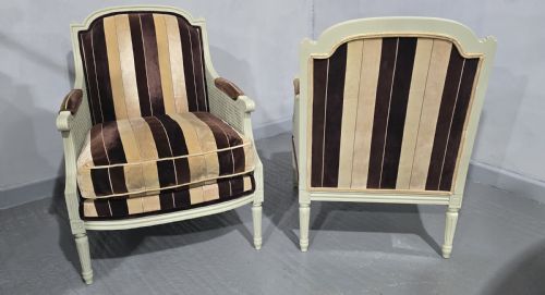 SUPER PAIR FRENCH BERGERE ARMCHAIRS - ADDITIONAL PHOTO 2