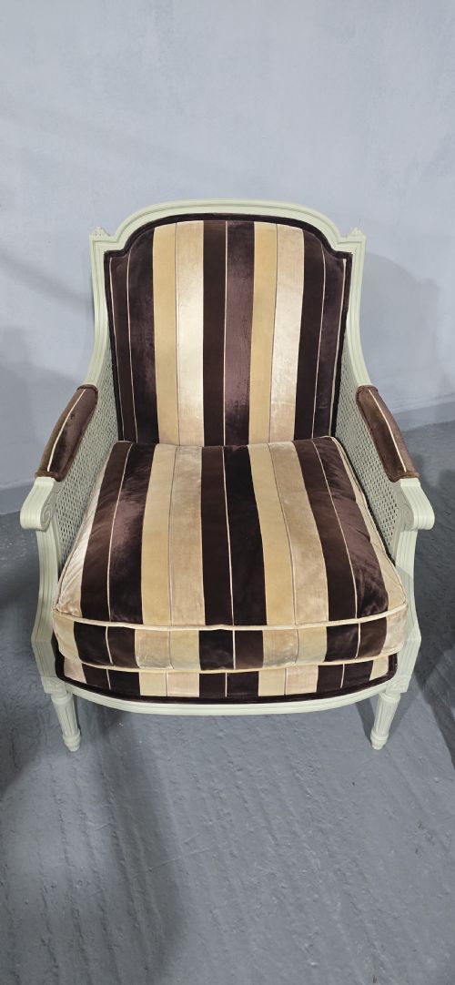SUPER PAIR FRENCH BERGERE ARMCHAIRS - ADDITIONAL PHOTO 3