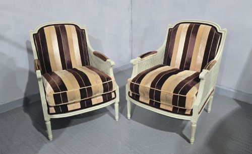 SUPER PAIR FRENCH BERGERE ARMCHAIRS - ADDITIONAL PHOTO 7