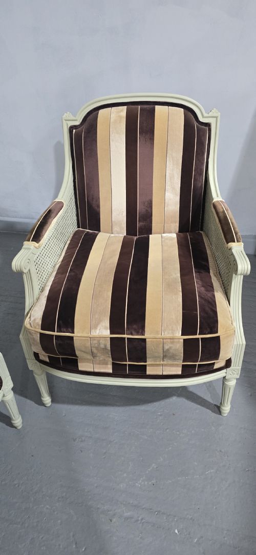 SUPER PAIR FRENCH BERGERE ARMCHAIRS - ADDITIONAL PHOTO 8