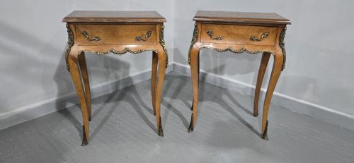 SUPER PAIR FRENCH BEDSIDE LAMP TABLES - ADDITIONAL PHOTO 2
