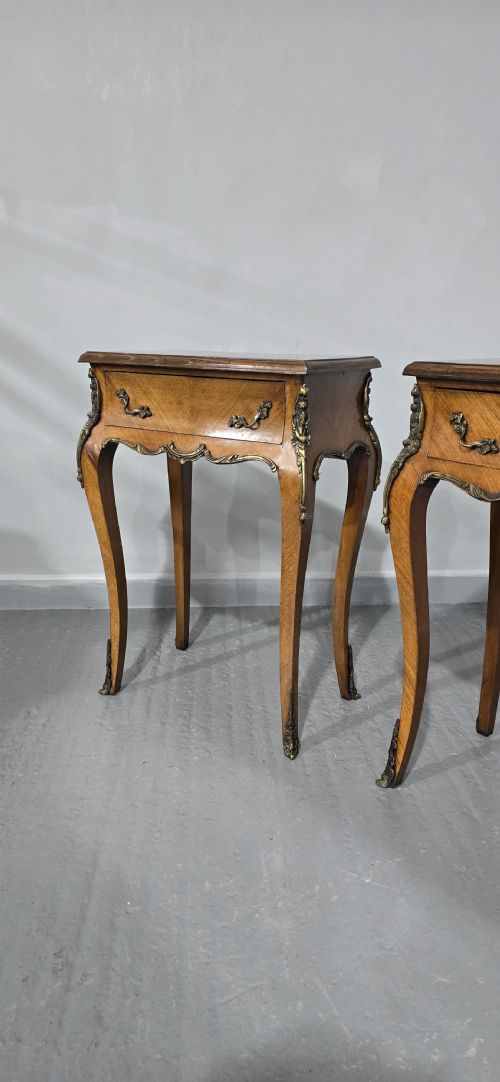 SUPER PAIR FRENCH BEDSIDE LAMP TABLES - ADDITIONAL PHOTO 4