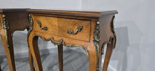 SUPER PAIR FRENCH BEDSIDE LAMP TABLES - ADDITIONAL PHOTO 7