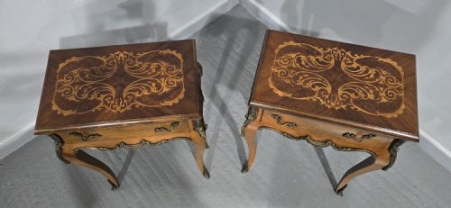 SUPER PAIR FRENCH BEDSIDE LAMP TABLES - ADDITIONAL PHOTO 9