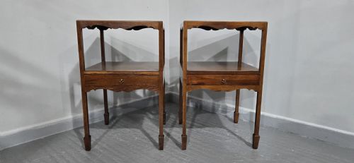 fig 1. Pair Georgian Bedside Lamp Tables