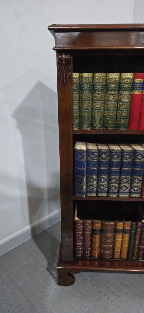 VICTORIAN MAHOGANY OPEN ADJUSTABLE LIBRARY BOOKCASE - ADDITIONAL PHOTO 3