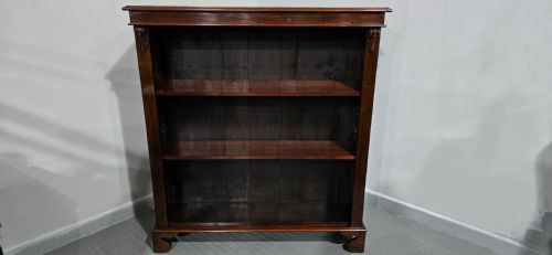 VICTORIAN MAHOGANY OPEN ADJUSTABLE LIBRARY BOOKCASE - ADDITIONAL PHOTO 7